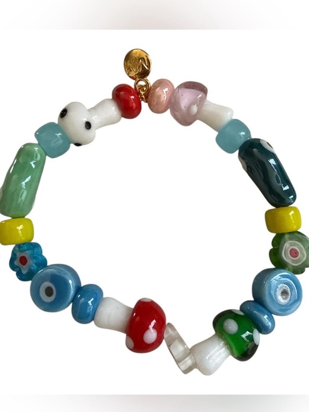 Mayamar Colorful Youthful Glass Bead Stretch Bracelet ((NWT)